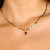 Crystal Stone Pendant Necklace Female - 5 Colors Obsesie