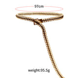 Decoration belt female personality geometry adjustable needle buckle chain waist Obsesie