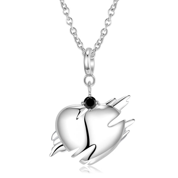 Dispersed Heart Pendant Necklace Original Sentimental Ins Style S925 Silver Sweater Chain Obsesie