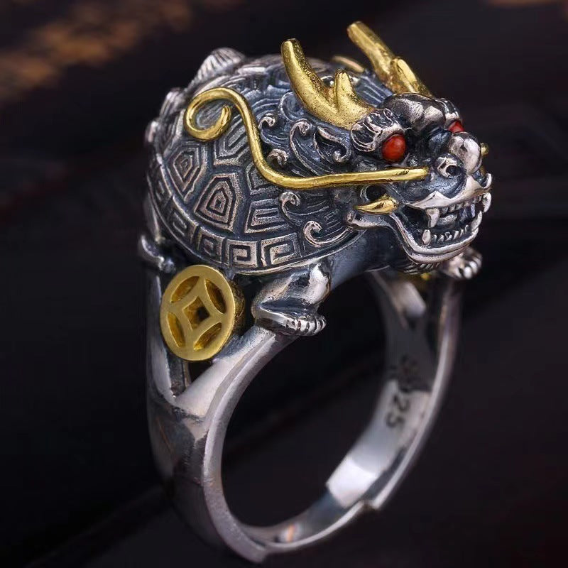 Dragon Turtle Vintage Men's Ring Obsesie