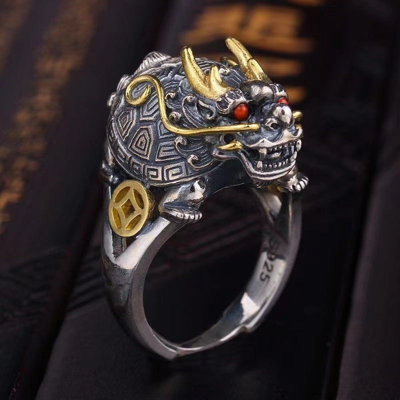 Dragon Turtle Vintage Men's Ring Obsesie