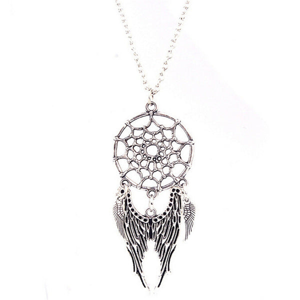 Dream Catcher Necklace Leaves Feather Pendant Obsesie