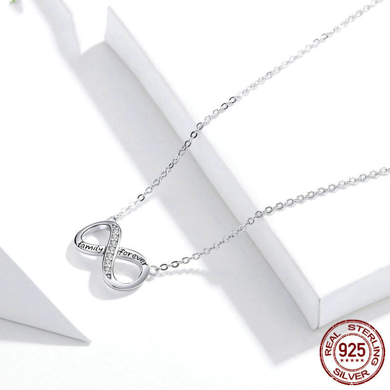Eight-character Infinity Sign 925 sterling silver necklace Obsesie