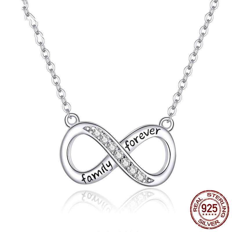 Eight-character Infinity Sign 925 sterling silver necklace Obsesie