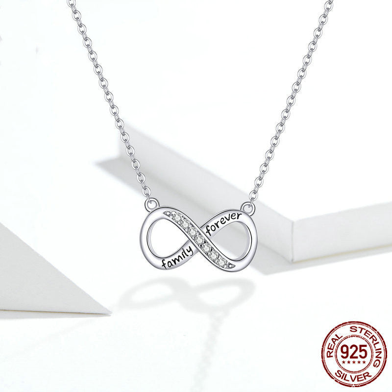 Eight-character Infinity Sign 925 sterling silver necklace Obsesie