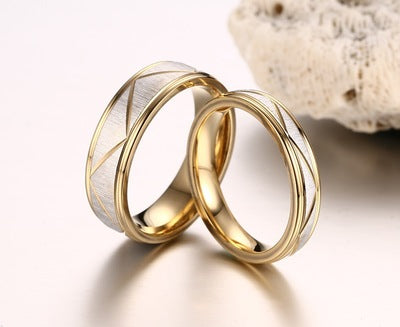 Electroplated golden couple ring Obsesie