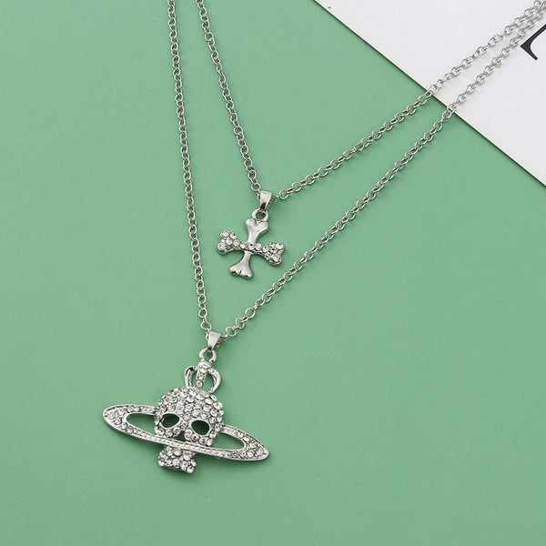 European And American Cross Skull Clavicle Chain Obsesie