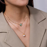 Triangular Pendant Abalone Pearl Shell Necklace 