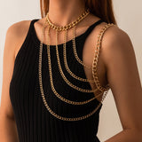Exaggerated One-piece Hollow Tassel Neck Chain Obsesie