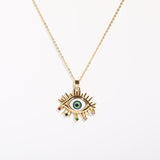 Fashion Evil Eye Zircon Copper Pendant Necklace Obsesie