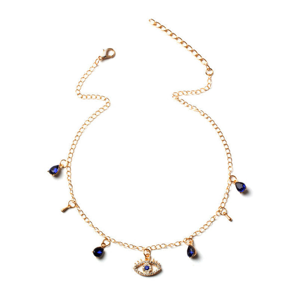 Fashion Gold Plated Devil's Eye Crystal Necklace Obsesie