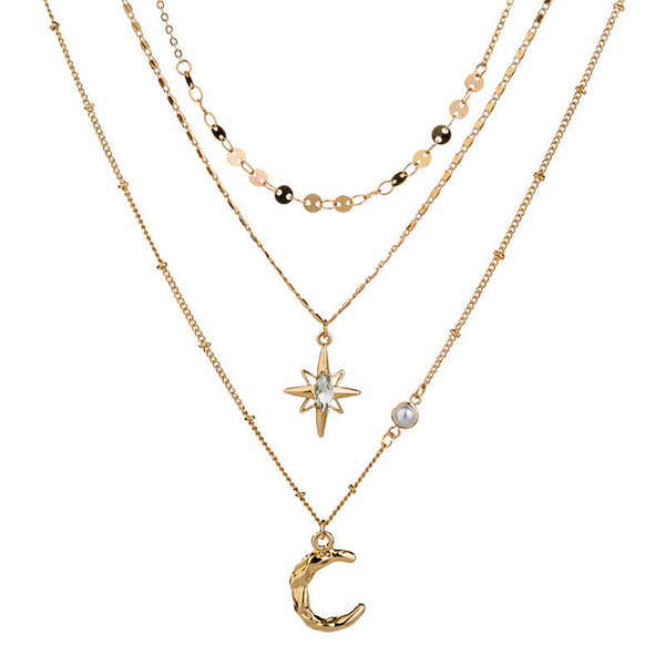 Fashion Street Shooting Star Moon Necklace Obsesie