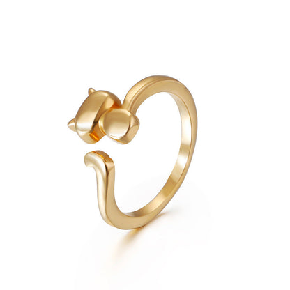 Fashionable Simple Cute Cat Ring All-match Cute Pet Obsesie