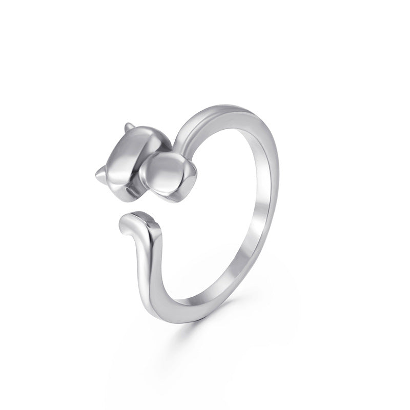 Fashionable Simple Cute Cat Ring All-match Cute Pet Obsesie