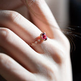 Faux Ruby Tourmaline Ring 18K Plated Obsesie