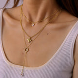Folding Wind Multi-layer Necklace Small Pearl  Bee Obsesie