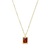 French Square Color Zirconium Rock Candy Square Brick Necklace Clavicle Chain Obsesie