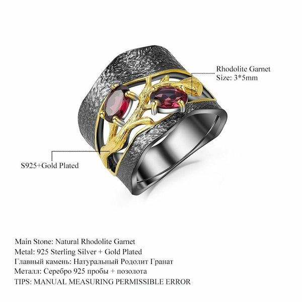 Garnet crystal ring Obsesie
