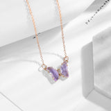 Girl Fantasy Glass Crystal Butterfly Necklace Obsesie