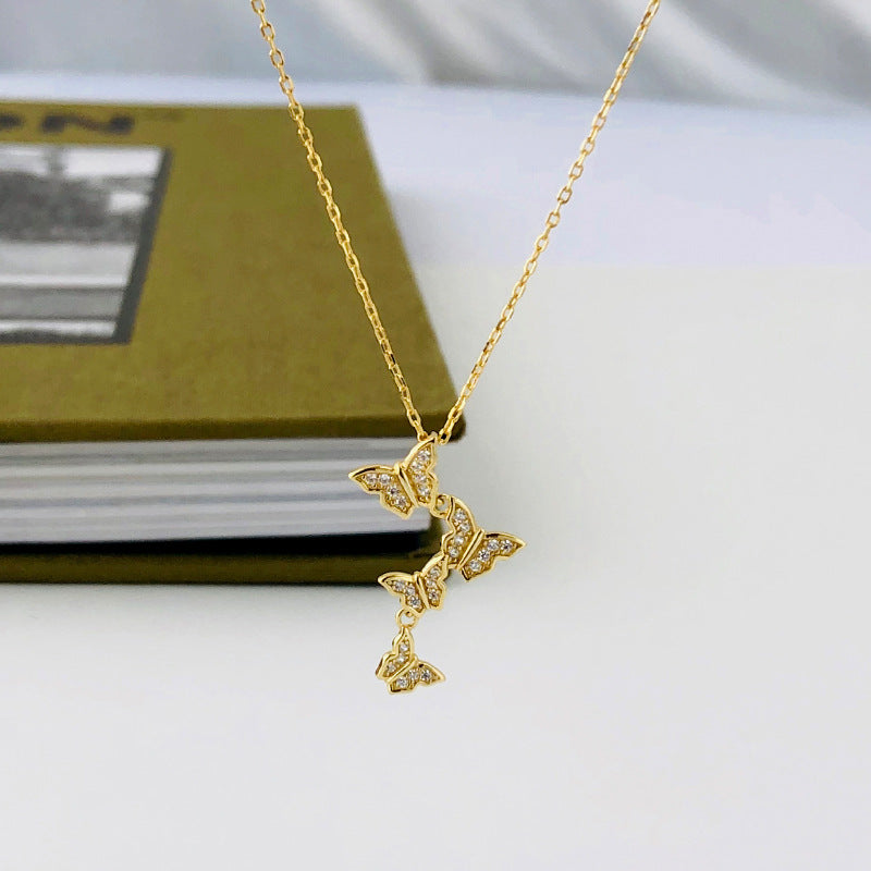 Gold Butterfly Necklace Obsesie