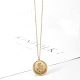 Golden Coin Rose Necklace Obsesie