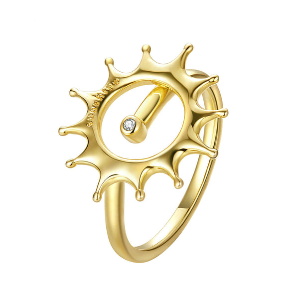 Golden Sun Jewelry Hao Stone Real Gold Plated Ring Obsesie