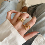 Golden adjustable joint ring Obsesie