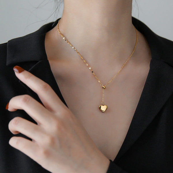 Golden heart pull necklace Obsesie