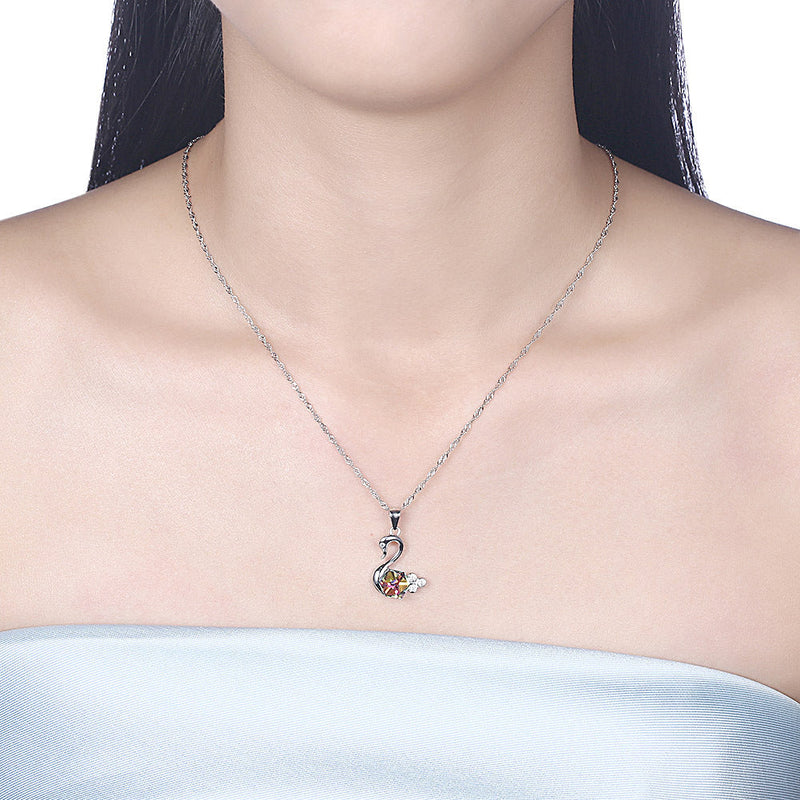 Graceful Elegance: Sterling Silver Swan Necklace for Timeless Beauty Obsesie