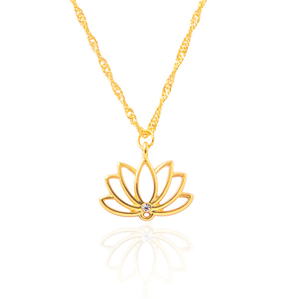 Graceful and Delicate: Dainty Gold Lotus Necklace Obsesie