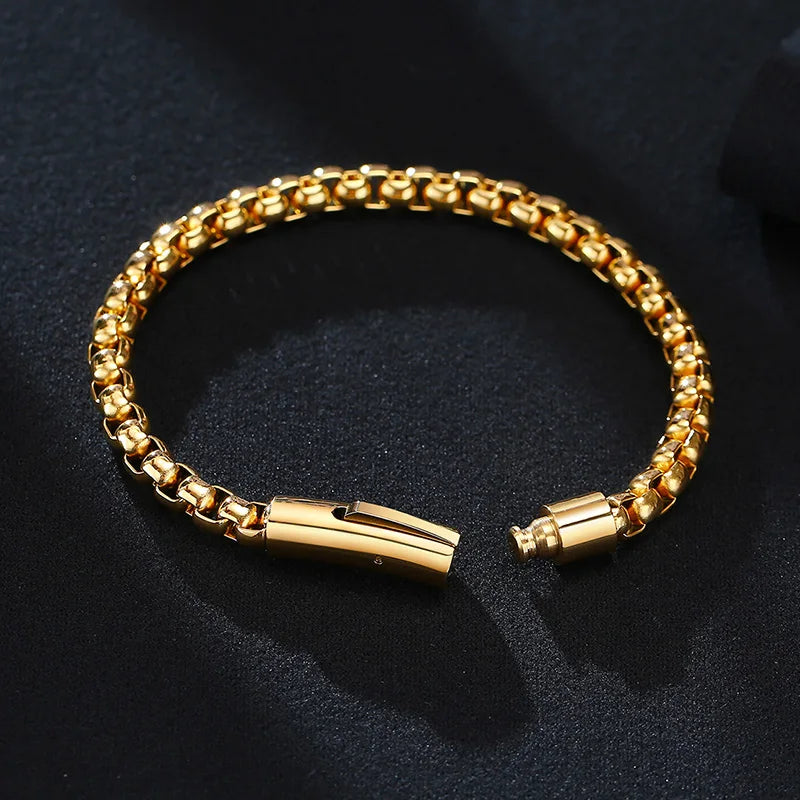 Round Box Chain Bracelet