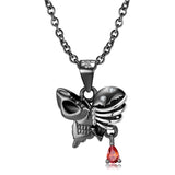 Halloween Butterfly Skull Necklace S925 Sterling Silver Obsesie
