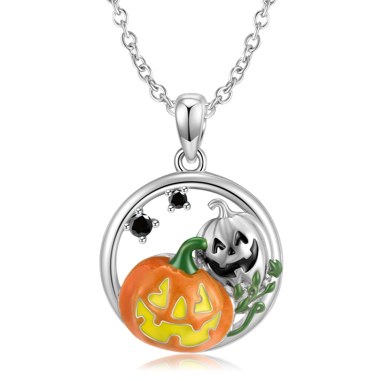 Halloween Gift Pumpkin Necklace S925 Silver Obsesie