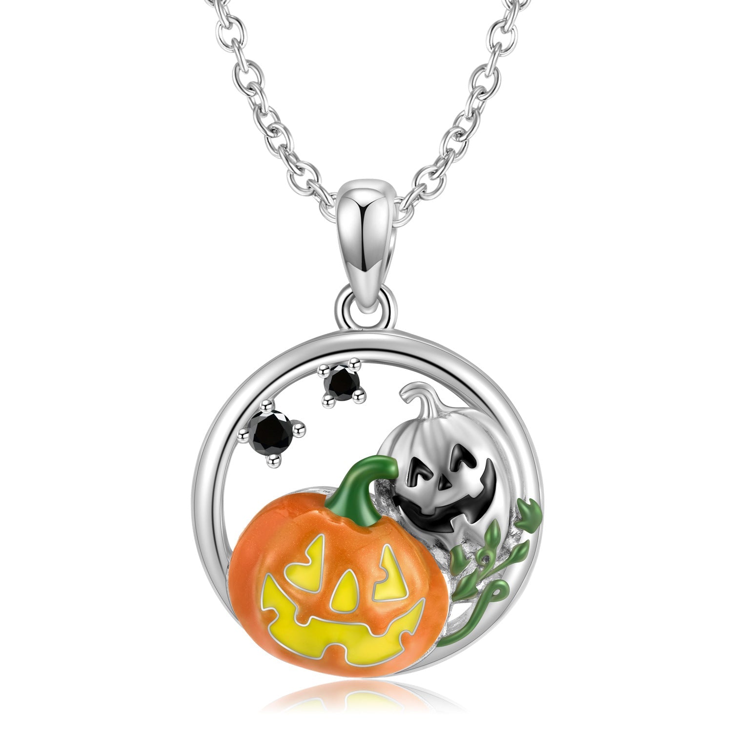 Halloween Gift Pumpkin Necklace S925 Silver Obsesie