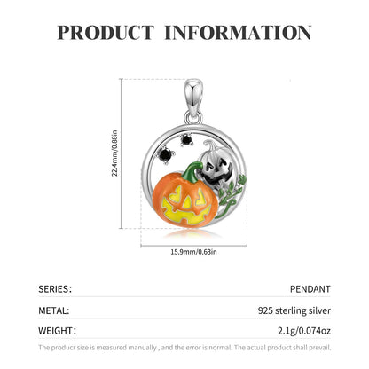 Halloween Gift Pumpkin Necklace S925 Silver Obsesie