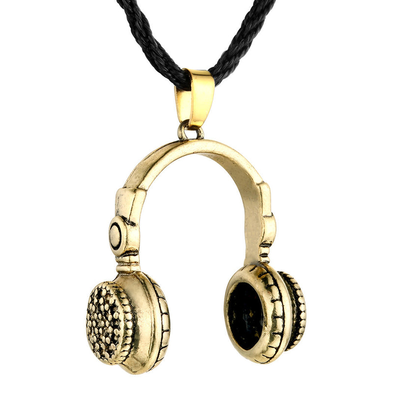 Headphones Necklace Music Pendant Hip hop Fashion Obsesie