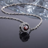 Heart Of The Sea 925 Sterling Silver Necklace Female Clavicle Chain Transfer Pearl Pigeon Blood Red Inlaid Bead Pendant Obsesie
