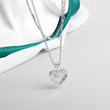 Heart Shape Necklace Clavicle Chain Double Layer Link Chain gold Obsesie