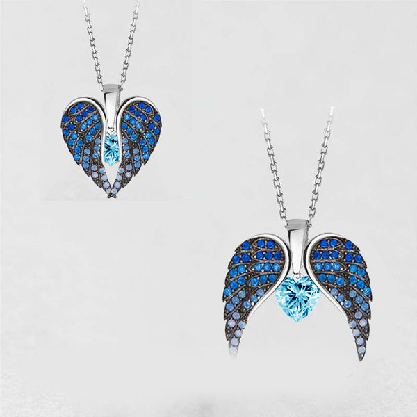 Heart Shaped Angel Wing Necklace Obsesie