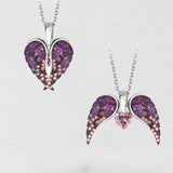 Heart Shaped Angel Wing Necklace Obsesie