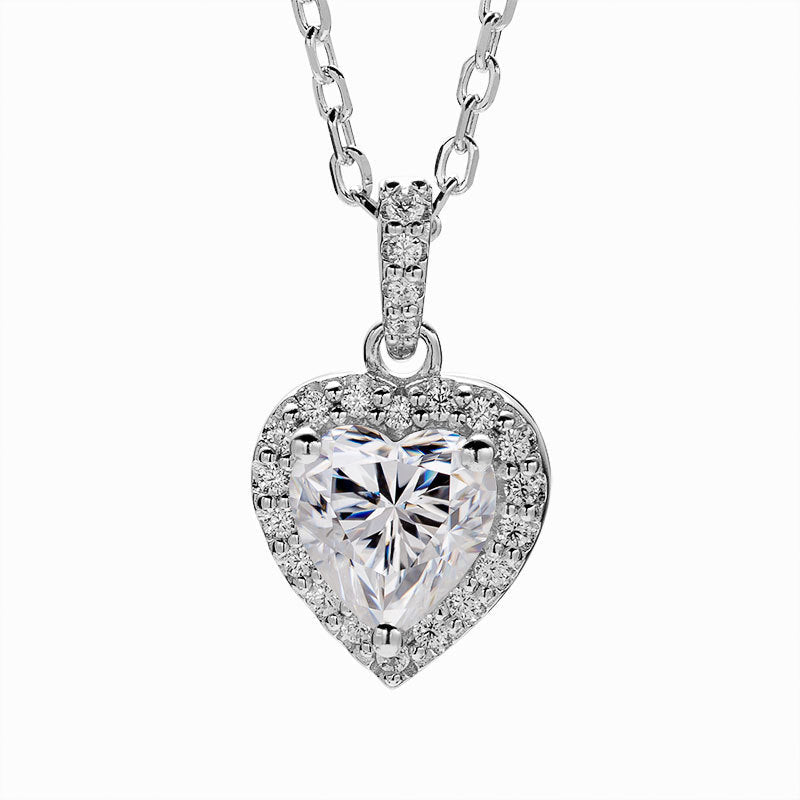Heart-shaped Mosang Stone Necklace Women Obsesie