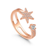 Hexagonal Star Glitter Diamond Micro-set Zircon Ring Obsesie