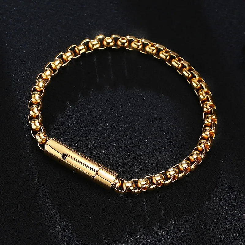 Round Box Chain Bracelet