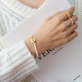 Natural Pearl Flower Toggle Clasps Bracelet