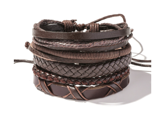 Leather Men Women Braided Bracelet Obsesie