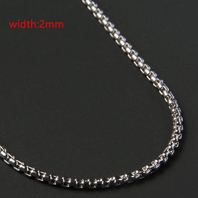 Less Steel Figaro Cuban Chain Necklace For Men Women Jewelry Obsesie