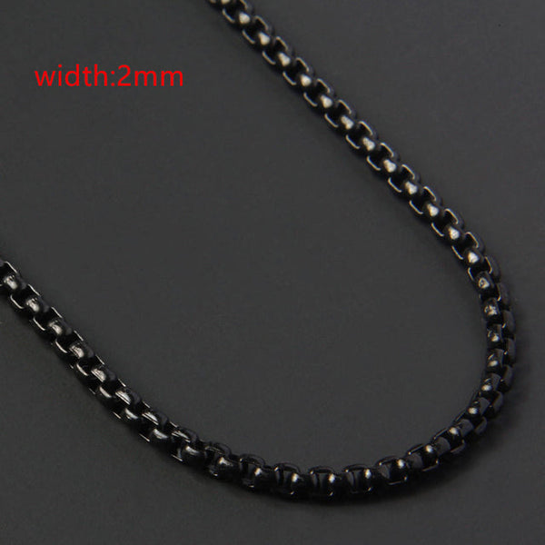 Less Steel Figaro Cuban Chain Necklace For Men Women Jewelry Obsesie