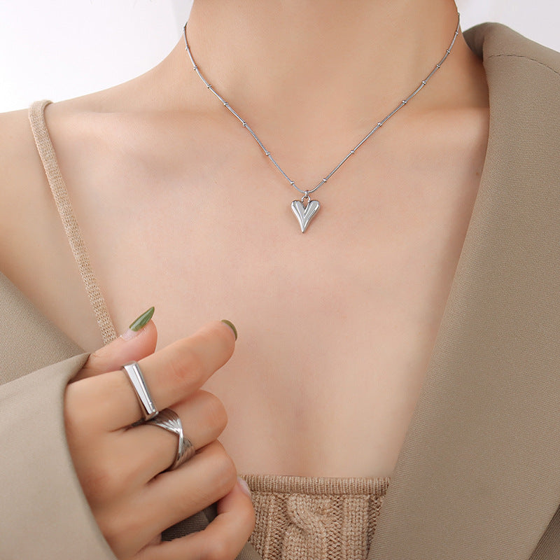 Light Luxury Fashionable And Minimalist Love Heart Necklace Obsesie
