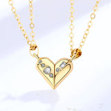 Love Couple Heart Necklace Pair Of Magnet Stone Rotating Necklaces Obsesie