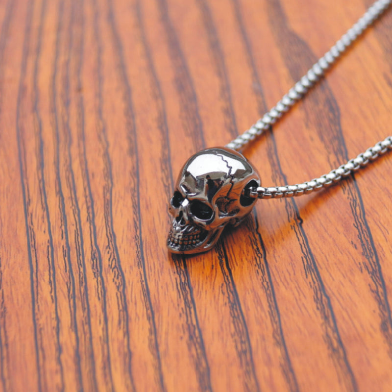 Male titanium steel skull necklace Obsesie